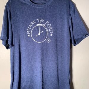 Louis Garneau Share The Road Bicycle Clock Heather Navy Tee Large